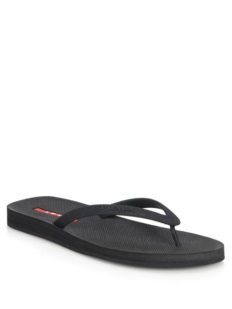 prada slides mens sale|Prada flip flops men's.